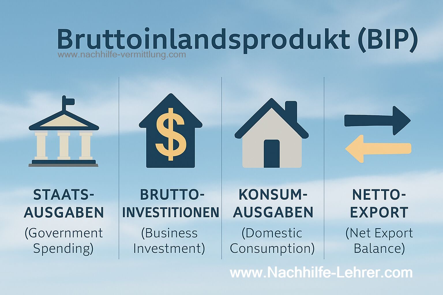 Infografik: Die vier Hauptkomponenten des BIP