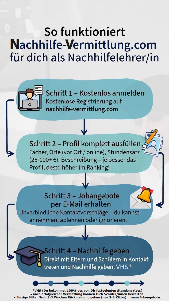 So funktioniert Nachhilfe-Vermittlung.com für Nachhilfelehrer/innen