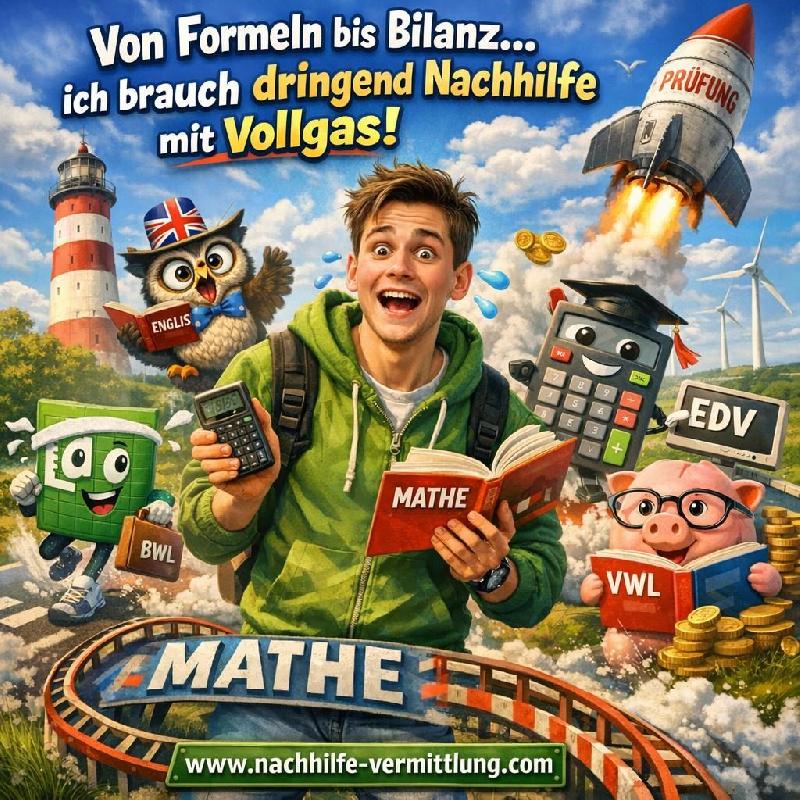 Nachhilfe Excel, VWL, Englisch, Mathe, Mathematik, BWL, Betriebswirtschaftslehre, EDV, Access Wangerland