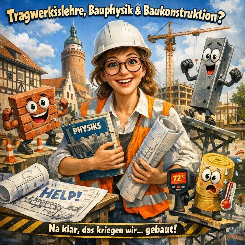 Nachhilfe Tragwerkslehre, Bauphysik, Baukonstruktion, Tragwerk, Tragwerke Cottbus