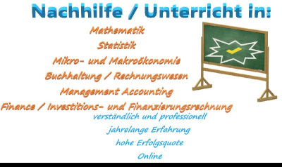 Nachhilfelehrer/in für Nachhilfe in Mathematik, Statistik, SPSS, BWL, VWL, Buchführun... in Köln Nachhilfe Profilbild